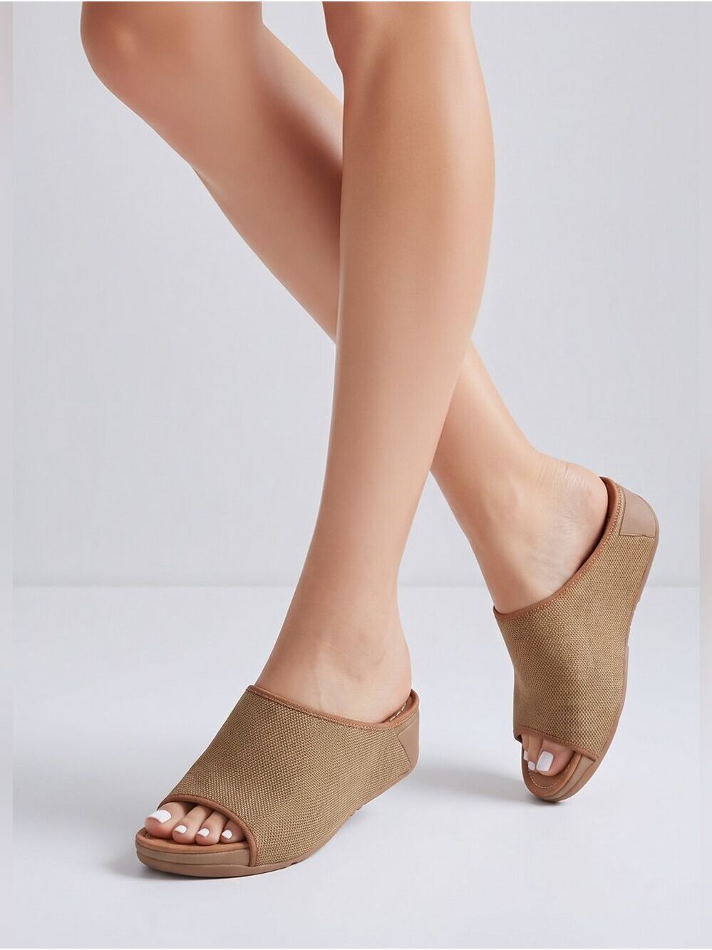 Fitflop FitFlop Imogen Straw Raffia Slides Light Tan